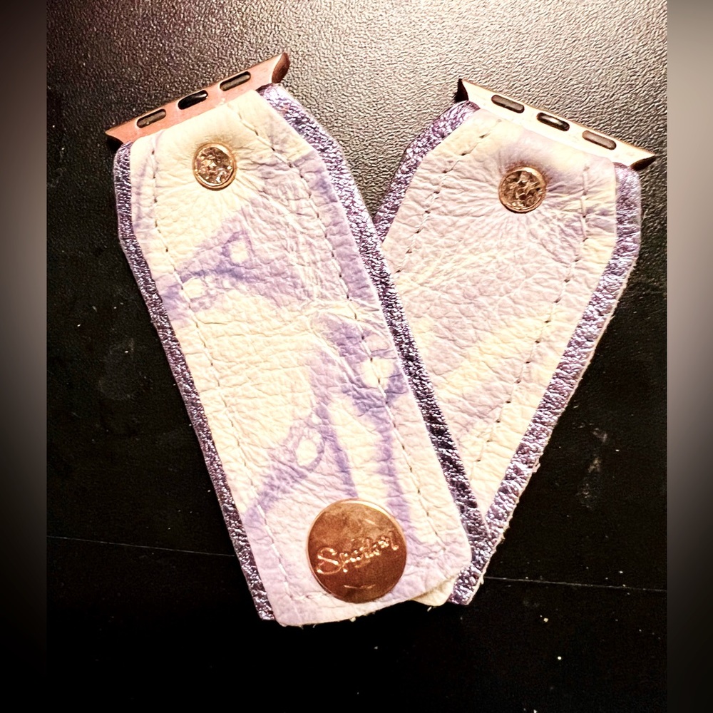 Original SparklBands Shibori watch band in lavender.
